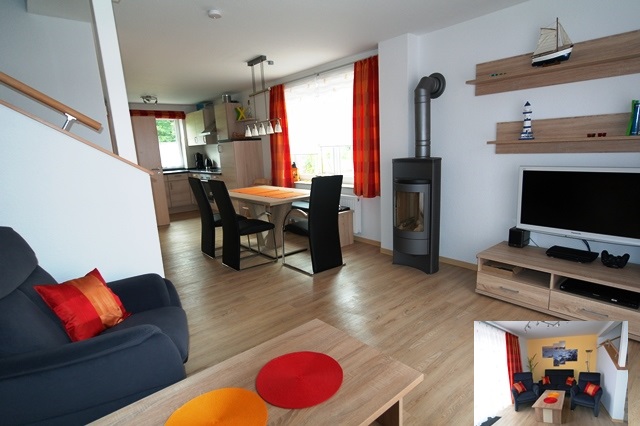 Wohnzimmer mit Gaskamin